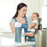 All Bottle Cooler, grey teal with bottle and ice pack inside