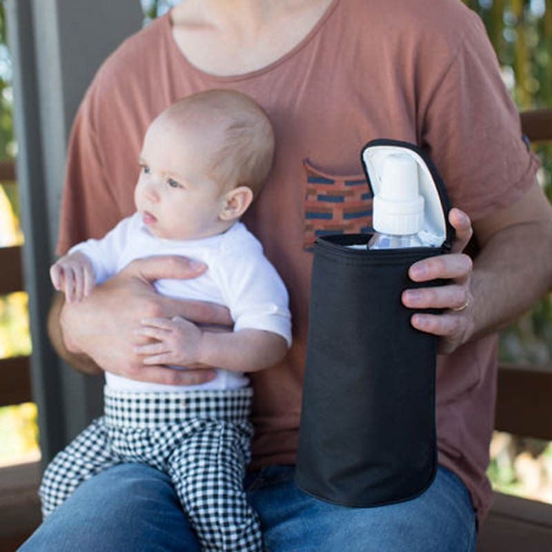 Woman holding baby and All Bottle Cooler, black
