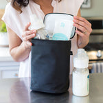 TwoCOOL Double Bottle Cooler, black with bottle and ice pack inside