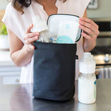 TwoCOOL Double Bottle Cooler, black with bottle and ice pack inside