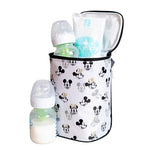 Disney Baby TwoCOOL Double Bottle Cooler, Mickey Minnie Ivory with bottle and ice pack inside