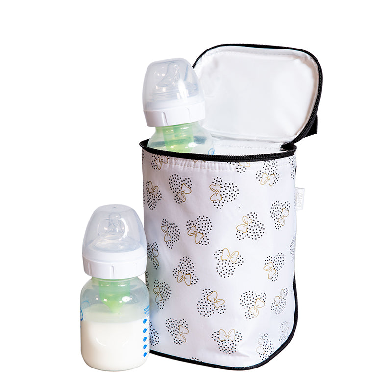 J L Childress Disney Baby TwoCOOL Double Bottle Cooler, Mickey Minnie - Ivory