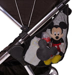 Disney Baby Side Sling Stroller Cargo Net hanging on stroller with accessories in it