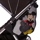 Disney Baby Side Sling Stroller Cargo Net hanging on stroller with accessories in it