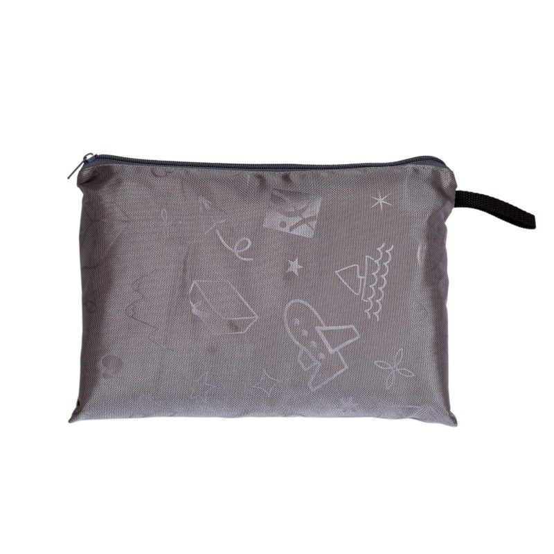 Deluxe Gate Check Travel Bag for Car Seats folded up and in storage pouch