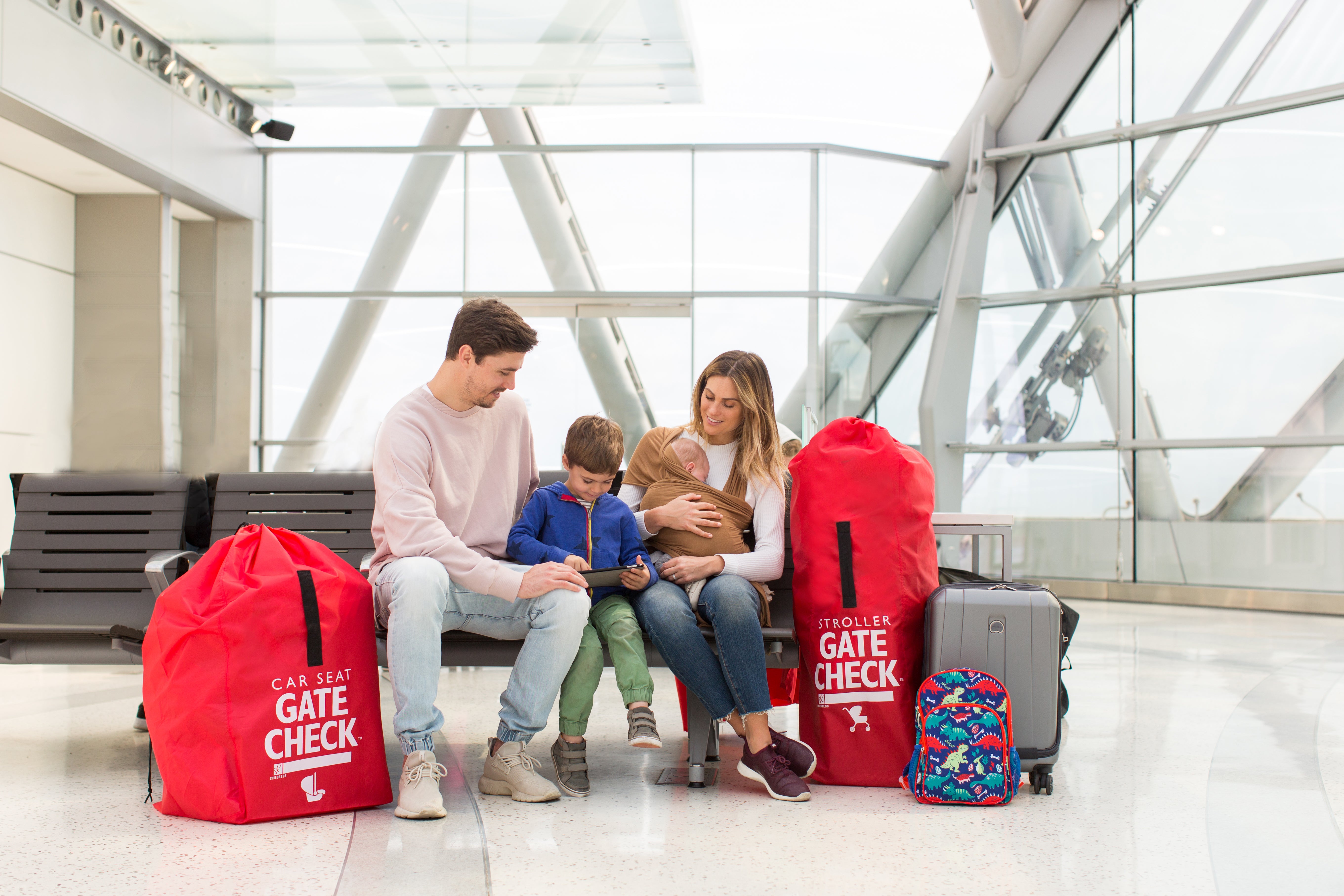 can you check stroller and car seat at the gate Gate Check Bag for Car Seats – J.L. Childress