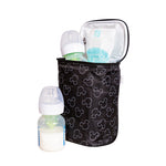 Disney Baby TwoCOOL Double Bottle Cooler, Mickey Black with bottle and ice pack inside