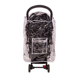 View from back of Disney Baby Universal Stroller Weather Shield on stroller