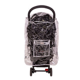 View from back of Disney Baby Universal Stroller Weather Shield on stroller