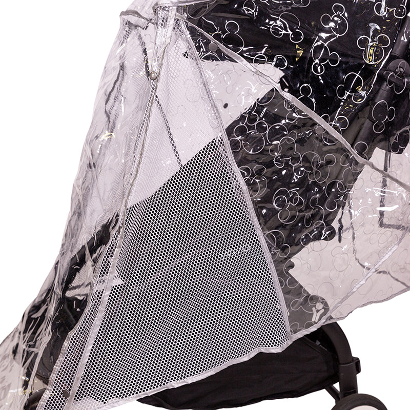 Close up of side netting on the Baby Universal Stroller Weather Shield